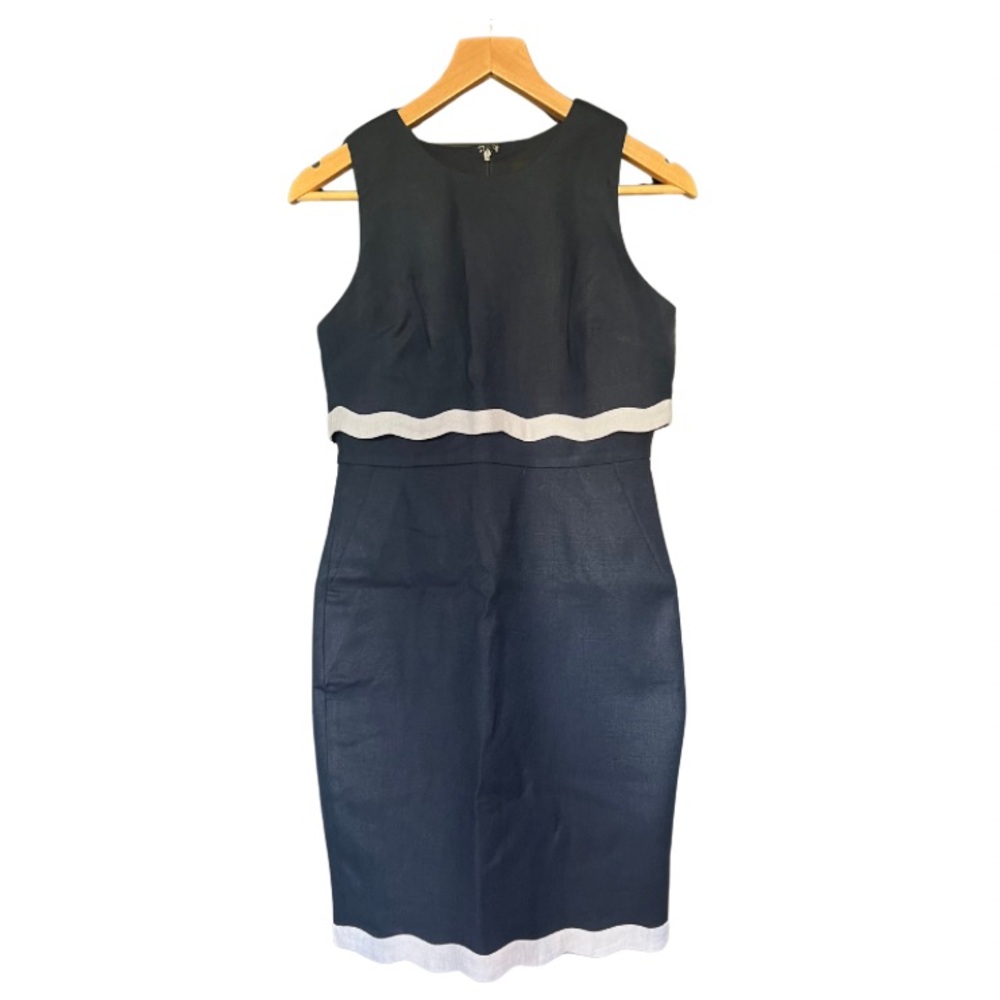 J. Crew Navy and White Dress